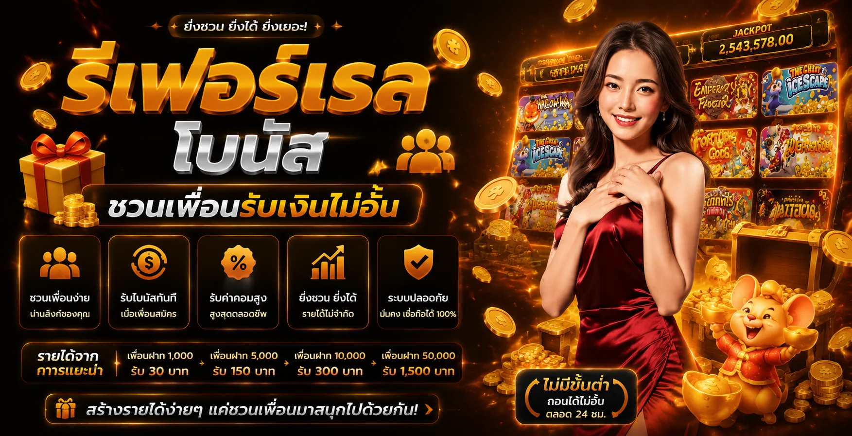 โปรฝากแรกของวัน LUCKYCAT889 รับโบนัสเพิ่มทุกวัน